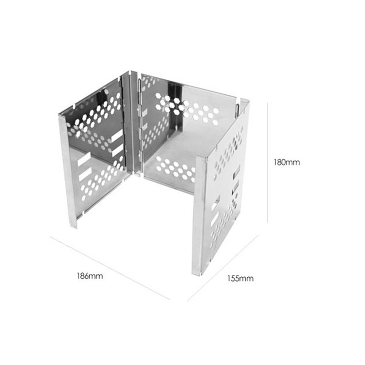 Folding Camping Stove Windshield Cookout Wind Screen Barbecue Windshield-9