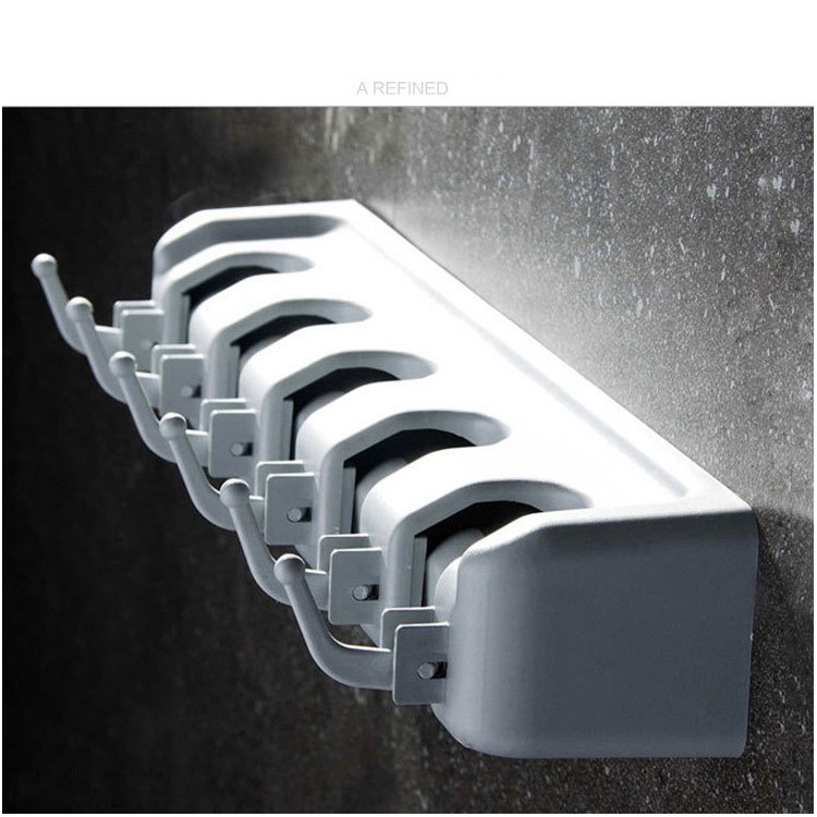 Wall Mounted Mop Broom Holder Organizer with 3 Positions and 4 Hooks-7