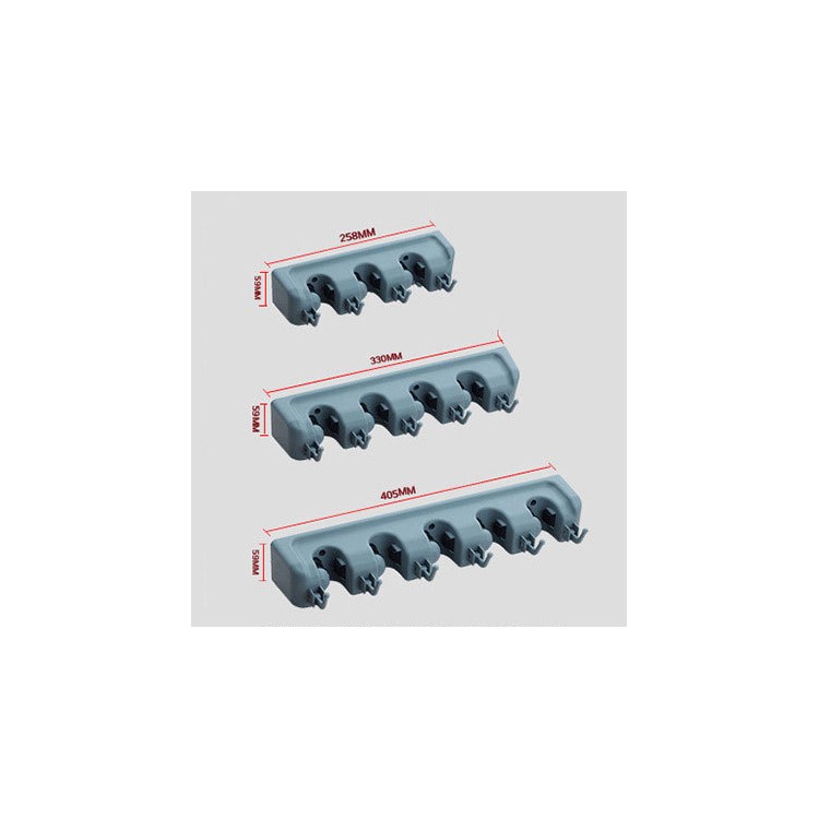 Wall Mounted Mop Broom Holder Organizer with 3 Positions and 4 Hooks-8
