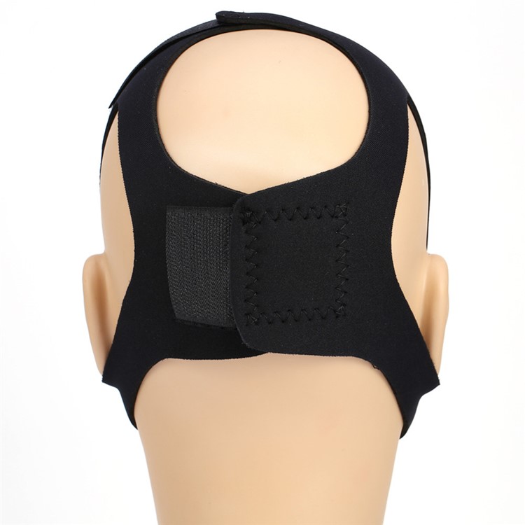 Neoprene Anti Snore Apnea Strap Anti Snoring Chin Strap Instant Snoring Relief Belt for Sleep - Black-7