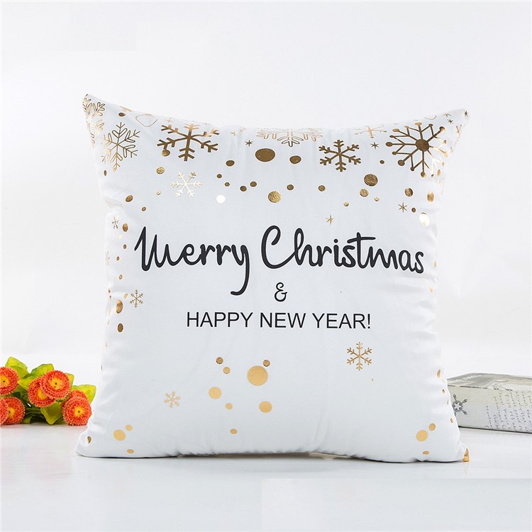 Square Shaped Christmas Patterned Minimalist Style Sofa Pillow Case Cushion Cover, Size: 45 x 45cm - A Style-1