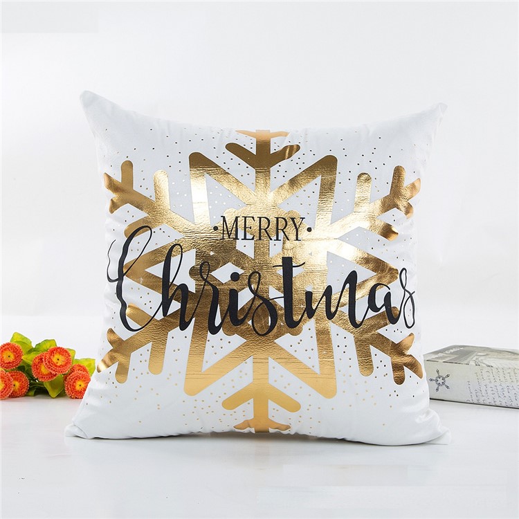 Minimalist Style Christmas Patterned Square Shape Sofa Pillow Case Cushion Cover, Size: 45 x 45cm - B Style-1