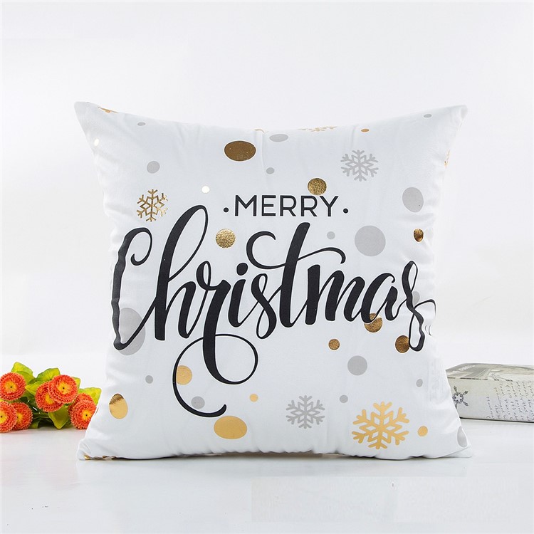 Christmas Patterned Minimalist Style Square Shape Sofa Cushion Cover Pillow Case, Size: 45 x 45cm - C Style-1
