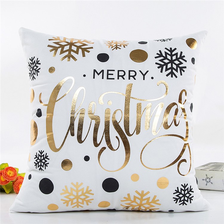 Minimalist Style Square Shape Christmas Patterned Sofa Pillow Case Cushion Cover, Size: 45 x 45cm - D Style-1