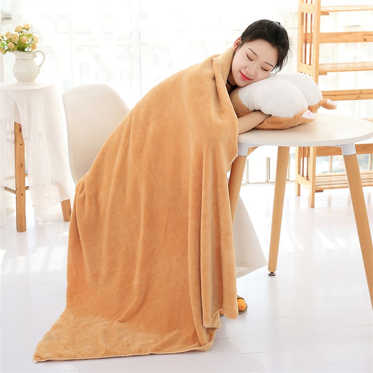 Cute Cartoon Corgi Plush Throw Pillow and Folded Fleece Blankets 2-in-1 Cushion Nap Waist Pillow-6