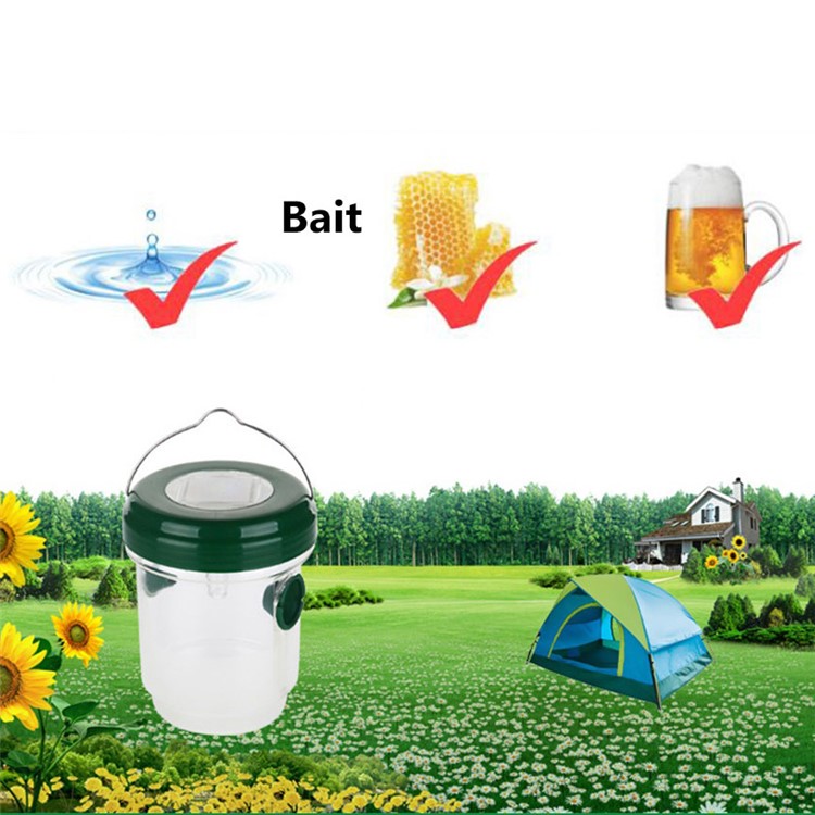 2PCS/Set Solar Powered Wasp Trap with UV LED Light Outdoor Insect Trap Killer-1