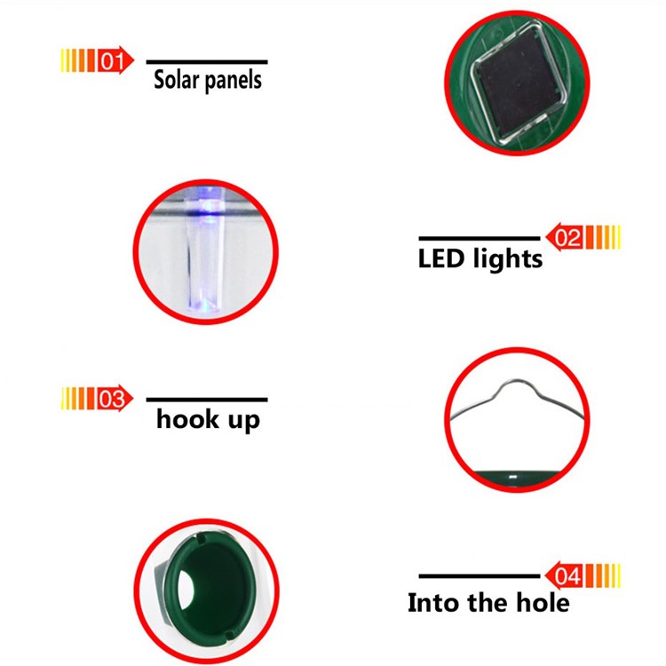 2PCS/Set Solar Powered Wasp Trap with UV LED Light Outdoor Insect Trap Killer-14