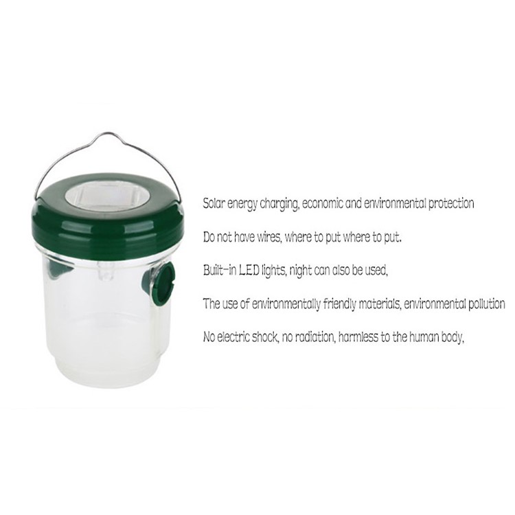 2PCS/Set Solar Powered Wasp Trap with UV LED Light Outdoor Insect Trap Killer-15