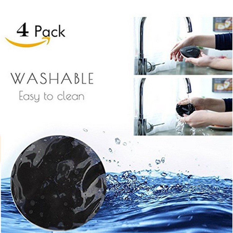 2Pcs/Set Sticky Pads Fixate Gel Pads Glue Stick Powerful Gel Pads Wall Stickers - Black-3