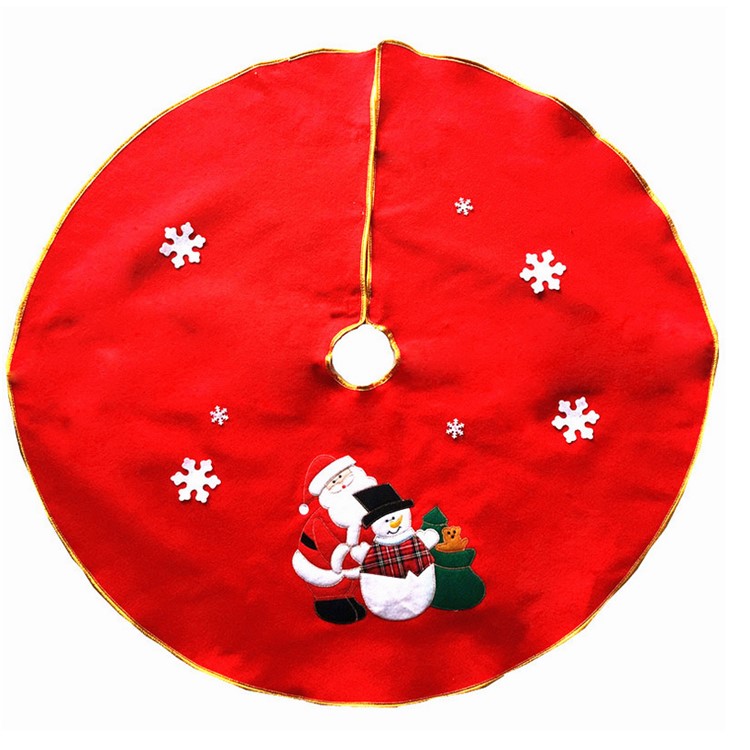 90cm Diameter High-grade Embroidery Christmas Tree Skirt Decoration Props-1
