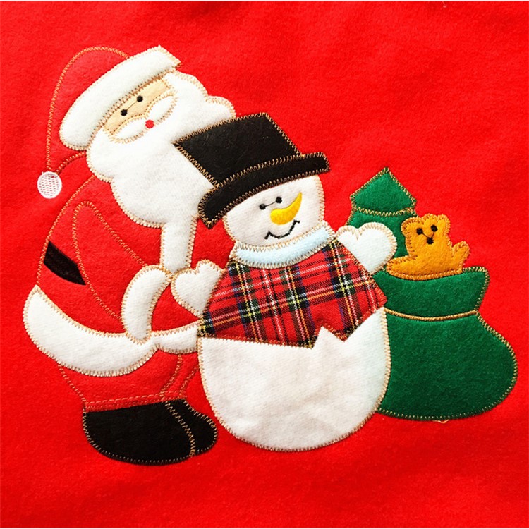 90cm Diameter High-grade Embroidery Christmas Tree Skirt Decoration Props-3