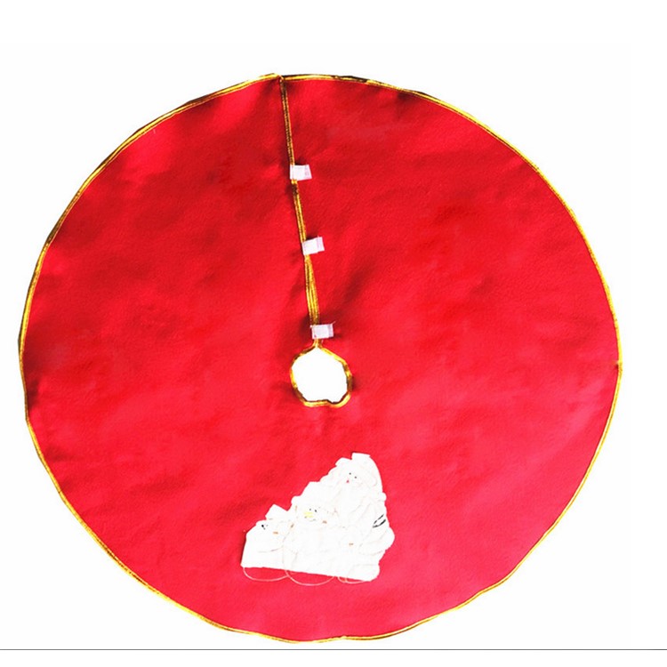 90cm Diameter High-grade Embroidery Christmas Tree Skirt Decoration Props-5
