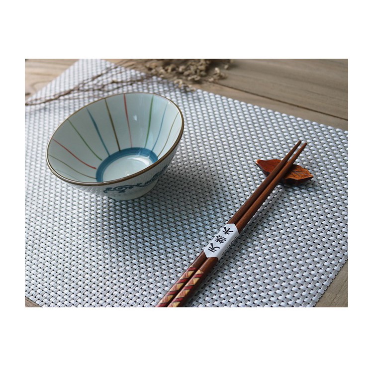 4PCS/Lot Woven Pattern Non-slip PVC Kitchen Mats Placemats for Dining Table, Size: 45 x 30cm - Silver Color-1