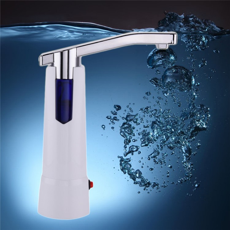 Electric Drinking Water Button Press Pump Bottled Dispenser 270 Degree Rotation - White-1