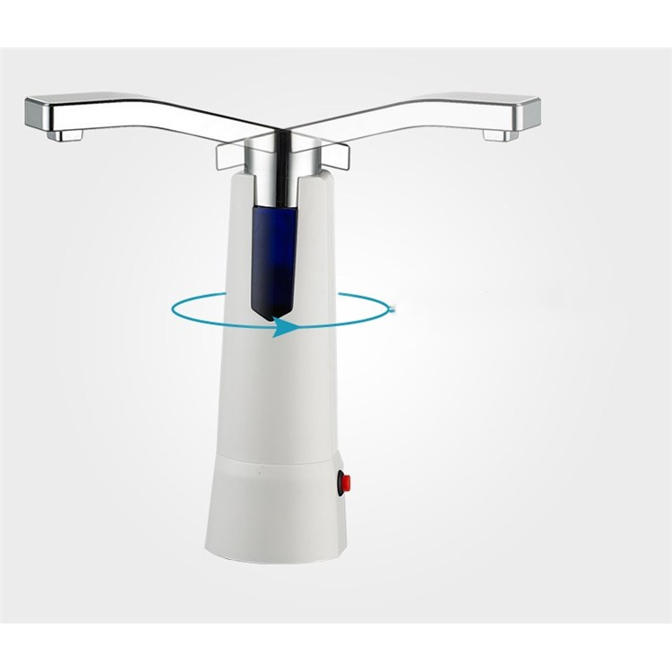 Electric Drinking Water Button Press Pump Bottled Dispenser 270 Degree Rotation - White-2