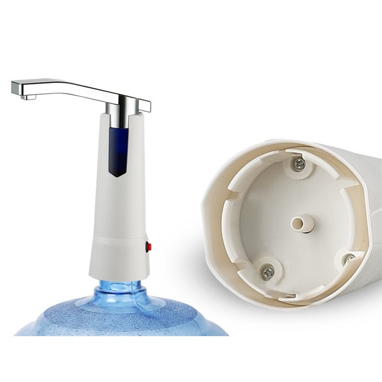 Electric Drinking Water Button Press Pump Bottled Dispenser 270 Degree Rotation - White-3