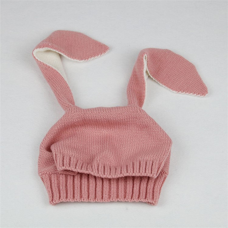 Spring Winter Cute Knit Rabbit Ears Hat for Baby - Pink-1