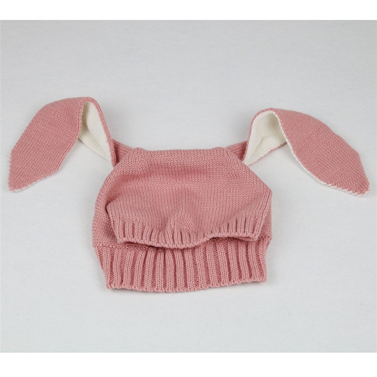 Spring Winter Cute Knit Rabbit Ears Hat for Baby - Pink-2