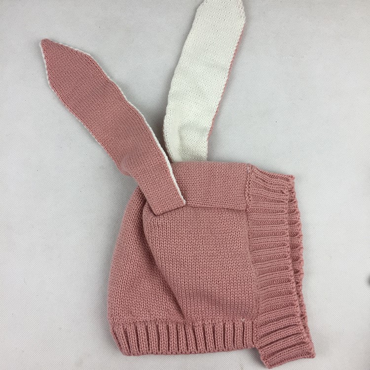 Spring Winter Cute Knit Rabbit Ears Hat for Baby - Pink-3