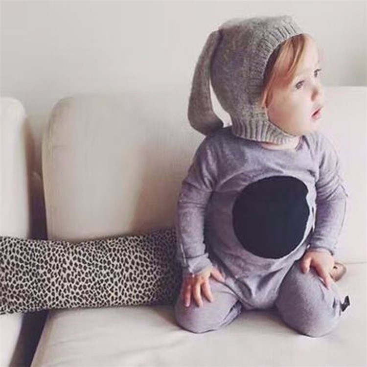 Spring Winter Warm Lovely Knit Rabbit Ears Baby Hat - Grey-11