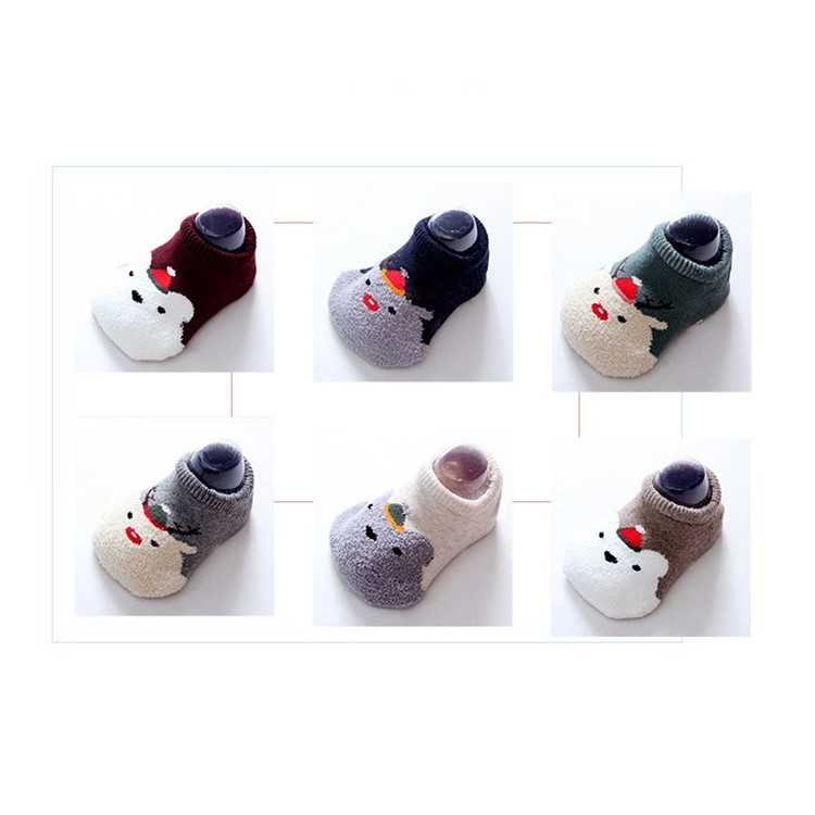 6Pairs/Set Baby Cute Christmas Socks Toddler Warm Non-slip Socks - Size: M-6