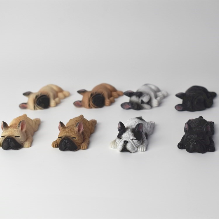 Japanese Style Adorable 3D French Bulldog Fridge Magnet Resin Fridge Magnet Home Decoration - Random-10