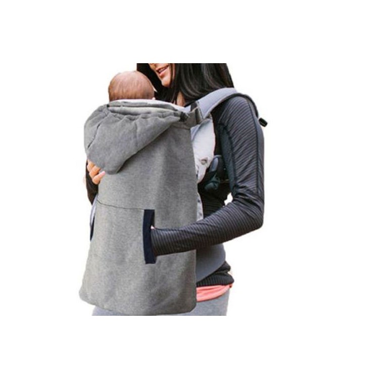 Ergonomic Front Baby Infant Hoodie Carrier Toddler with Front Pocket - Grey-2