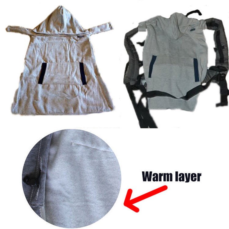 Ergonomic Front Baby Infant Hoodie Carrier Toddler with Front Pocket - Grey-9