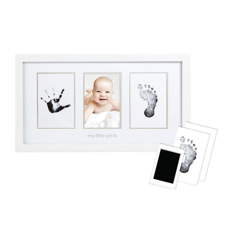 Non-Toxic and Mess Free Newborn Baby Handprint & Footprint Clean-Touch Ink Pad with Photo Frame-3
