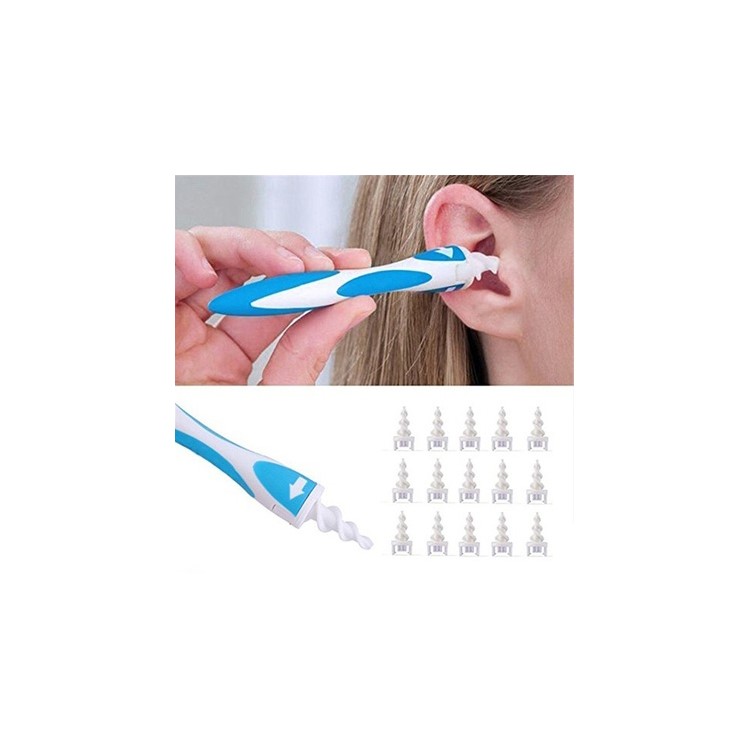 Soft Spiral Disposable Ear Wax Remover Removal Swab safe cleaner Earpick Tool-1