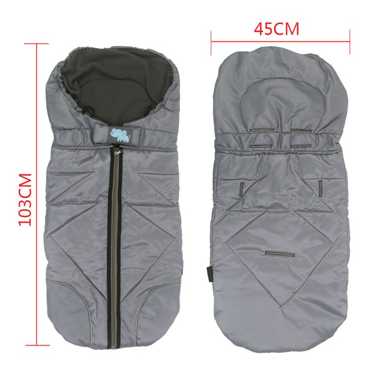 Outdoor Tour Waterproof Baby Stroller Sleeping Bag Warm Footmuff - Grey-2
