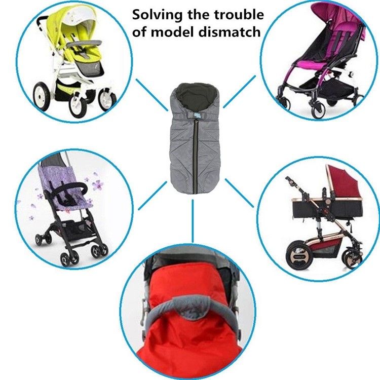Outdoor Tour Waterproof Baby Stroller Sleeping Bag Warm Footmuff - Grey-4