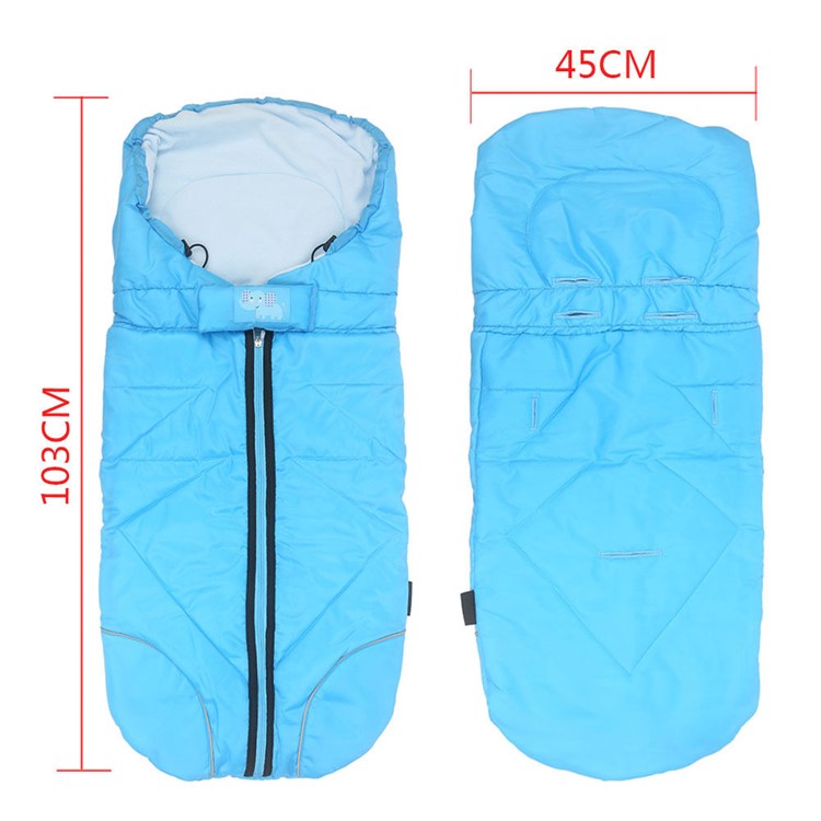 Outdoor Waterproof Kids Baby Stroller Sleeping Bag Warm Pad Footmuff - Blue-6
