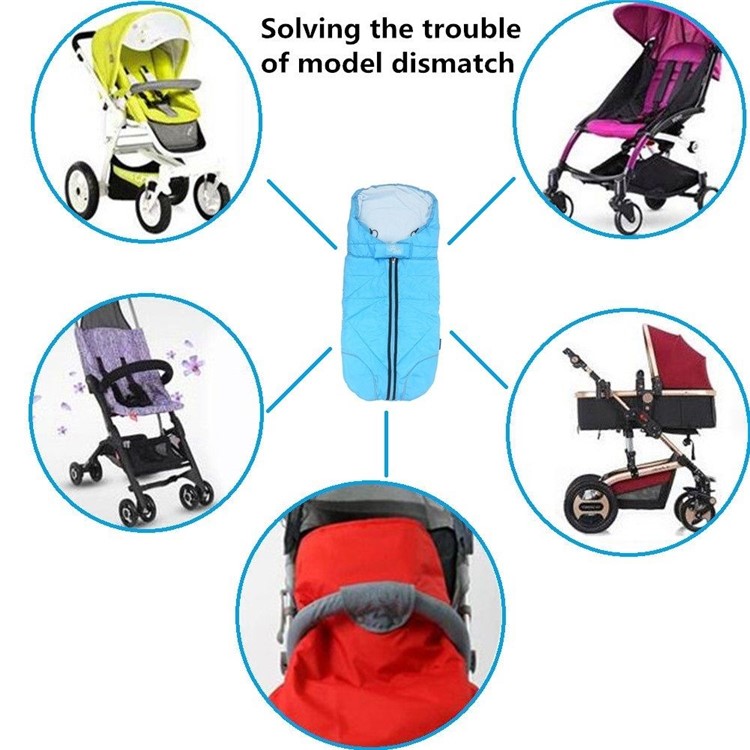 Outdoor Waterproof Kids Baby Stroller Sleeping Bag Warm Pad Footmuff - Blue-8