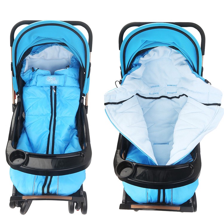 Outdoor Waterproof Kids Baby Stroller Sleeping Bag Warm Pad Footmuff - Blue-9