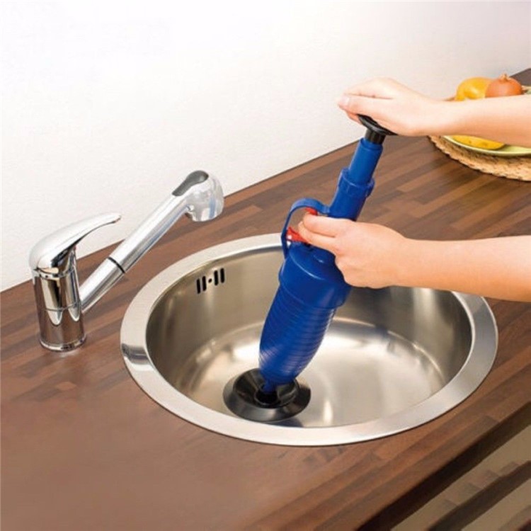 Air Pressure Pump Unclogs Toilet Bathtub Kitchen Floor Drain Cleaning Tool with 3 Suckers-3