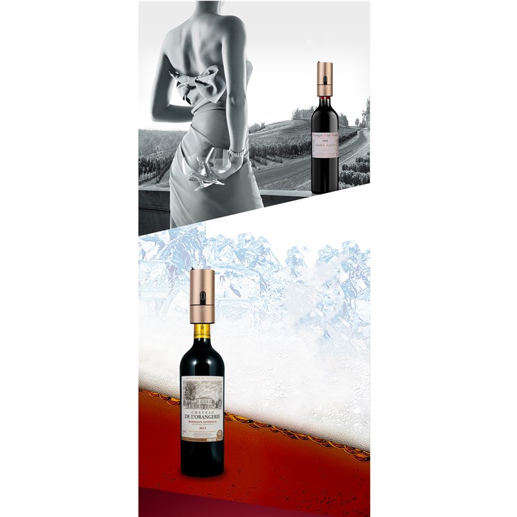 STAR COMPASS Unique Multi-functional Cocktail Shaker Portable Wine Decanter Beer Bubbler - Champagne Gold Color-6