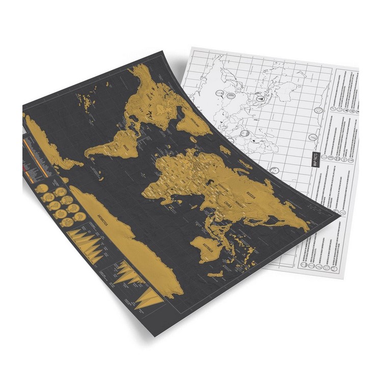 Personalized World Map Poster Deluxe Travel Tracker, Size: 30 x 42cm-1