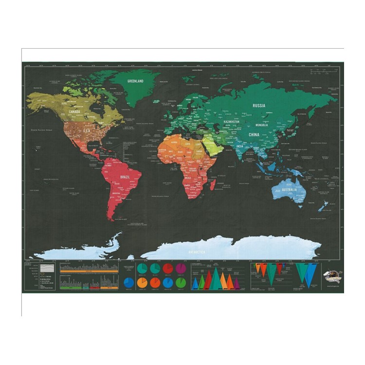 Personalized World Map Poster Deluxe Travel Tracker, Size: 30 x 42cm-2