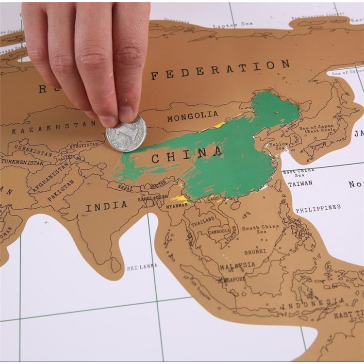 Personalized World Map Poster Deluxe Travel Tracker, Size: 30 x 42cm-5