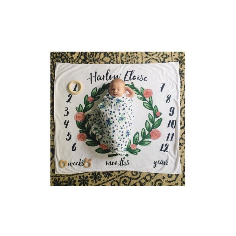 Flowers Pattern Baby Photo Props Photographic Mat, Size: 100 x 100cm-1