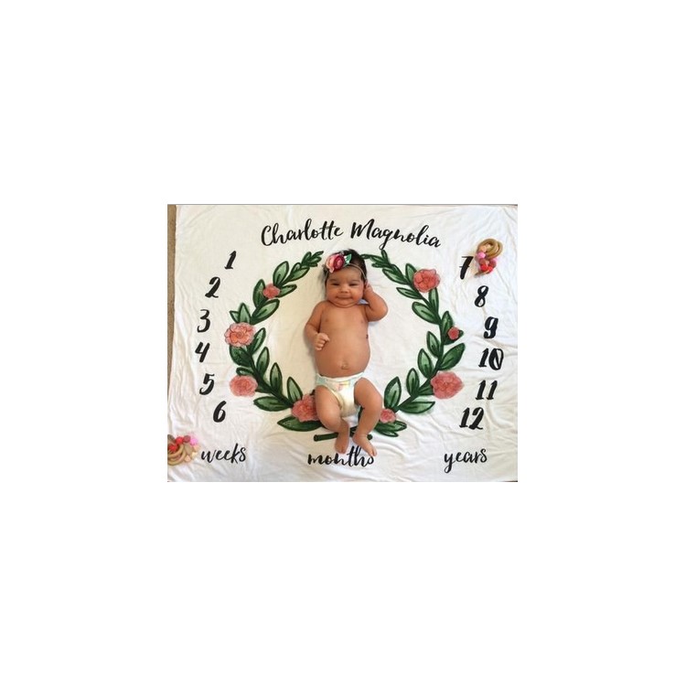 Flowers Pattern Baby Photo Props Photographic Mat, Size: 100 x 100cm-3