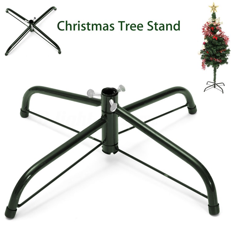 Christmas Tree Stand Metal Holder Base Cast Iron Stand for Christmas Decoration - Green-1