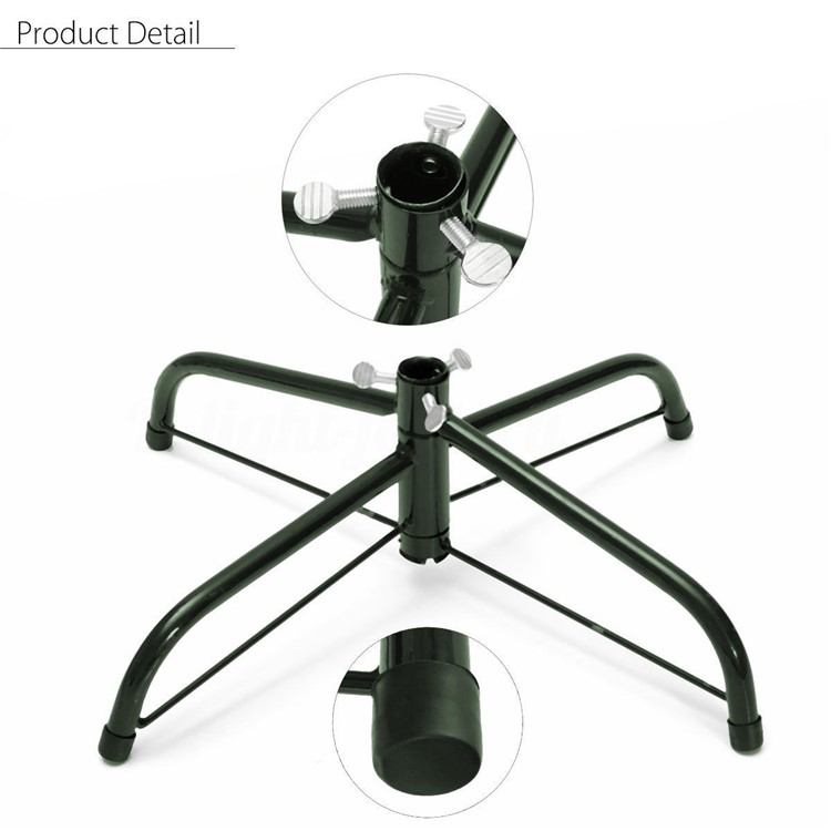 Christmas Tree Stand Metal Holder Base Cast Iron Stand for Christmas Decoration - Green-2