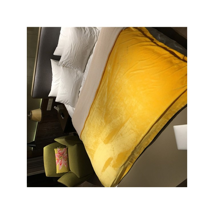 Sherpa Throw Luxury Blanket Reversible Fuzzy Microfiber All Season Blanket for Bed or Couch, Size 150 x 200cm - Yellow-4