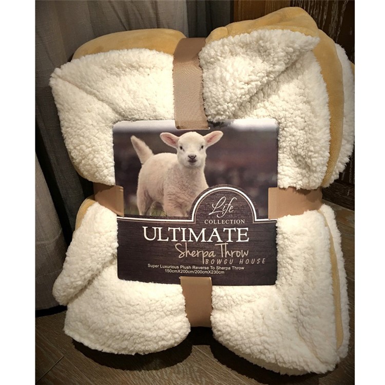 Sherpa Throw Luxury Blanket Reversible Fuzzy Microfiber Multifunctional Blanket for Bed or Couch, Size 150 x 200cm - Brown-1