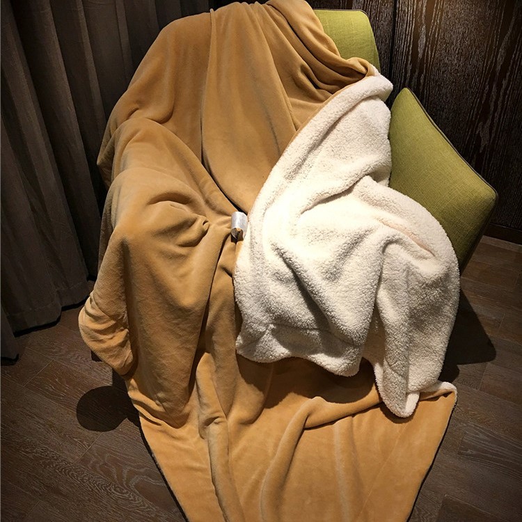 Sherpa Throw Luxury Blanket Reversible Fuzzy Microfiber Multifunctional Blanket for Bed or Couch, Size 150 x 200cm - Brown-2
