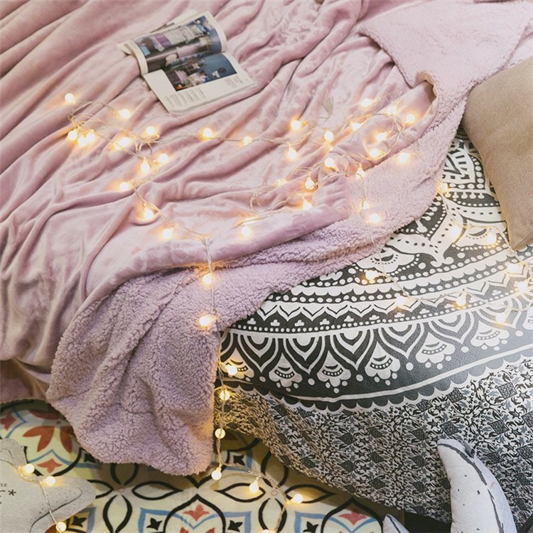 Thickened Sherpa Throw Luxury Blanket Reversible Fuzzy Microfiber Blanket for Bed or Couch, Size 150 x 200cm - Deep Pink-6