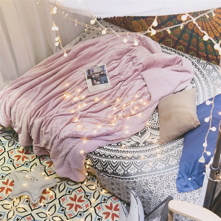 Thickened Sherpa Throw Luxury Blanket Reversible Fuzzy Microfiber Blanket for Bed or Couch, Size 150 x 200cm - Deep Pink-7
