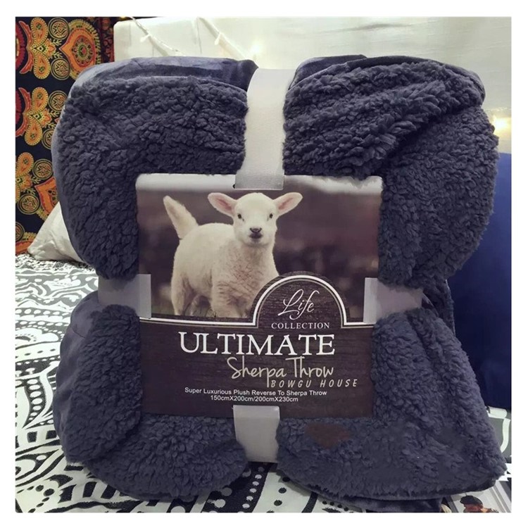 Sherpa Throw Luxury Blanket Reversible Fuzzy Microfiber All Season Blanket for Bed or Couch, Size 150 x 200cm - Midnight Blue-1